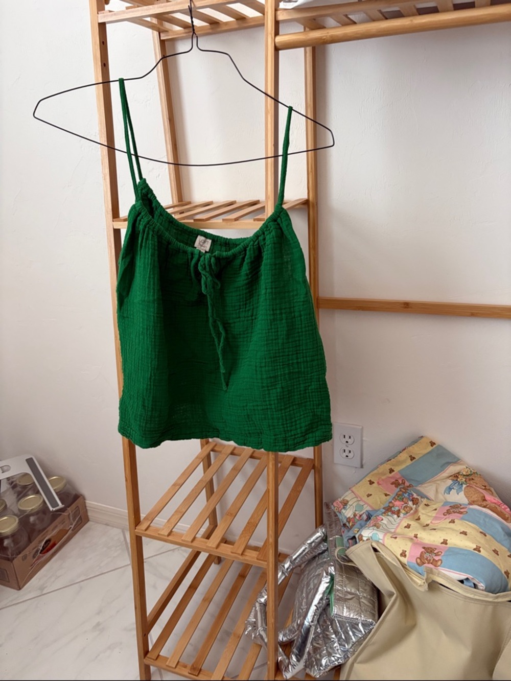 Green Tie-Front Cami Top - Women